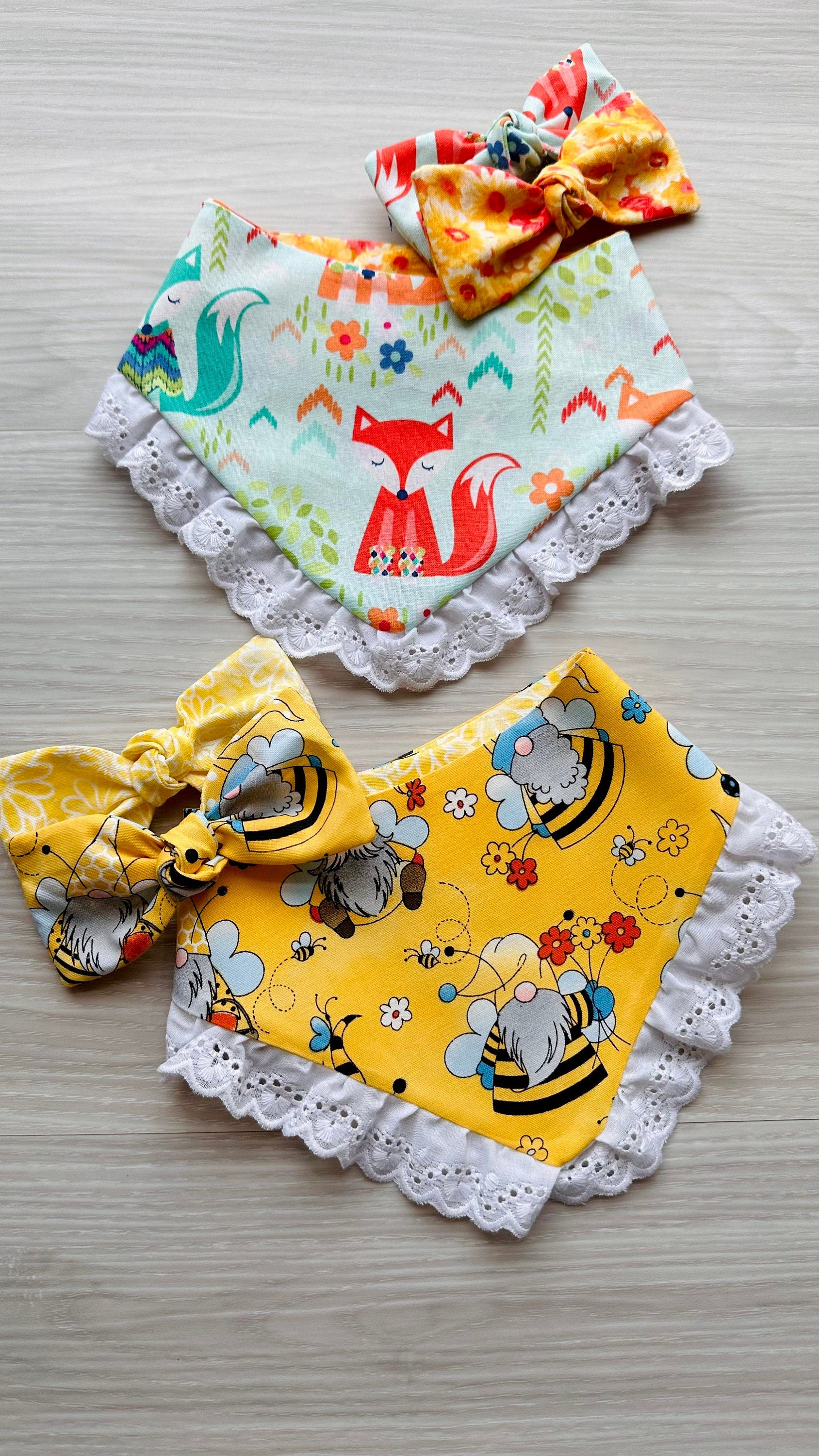 Fruit Dog bandana with ruffle, strawberry and cherry