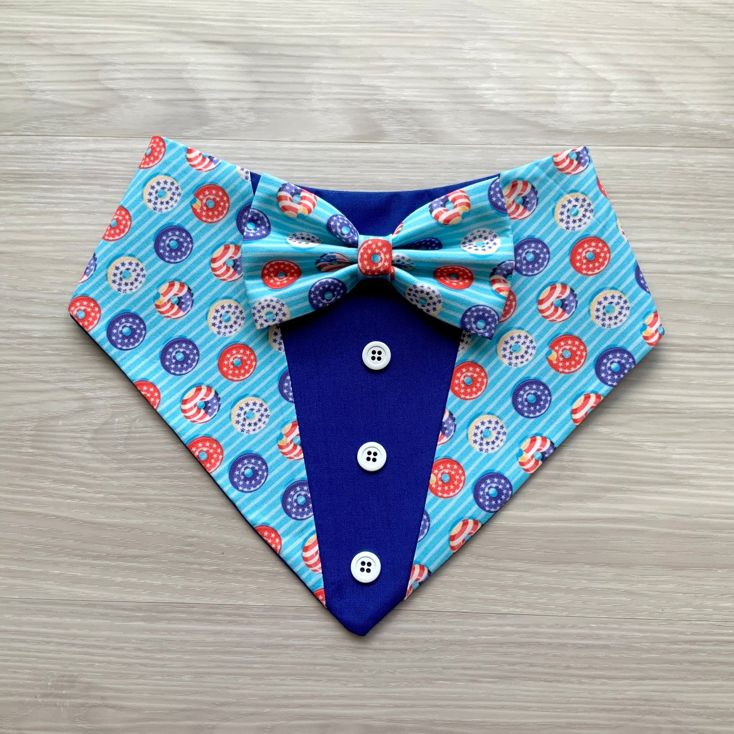 Tuxedo Dog Bandana, Patriot Pet Scarf with Snaps