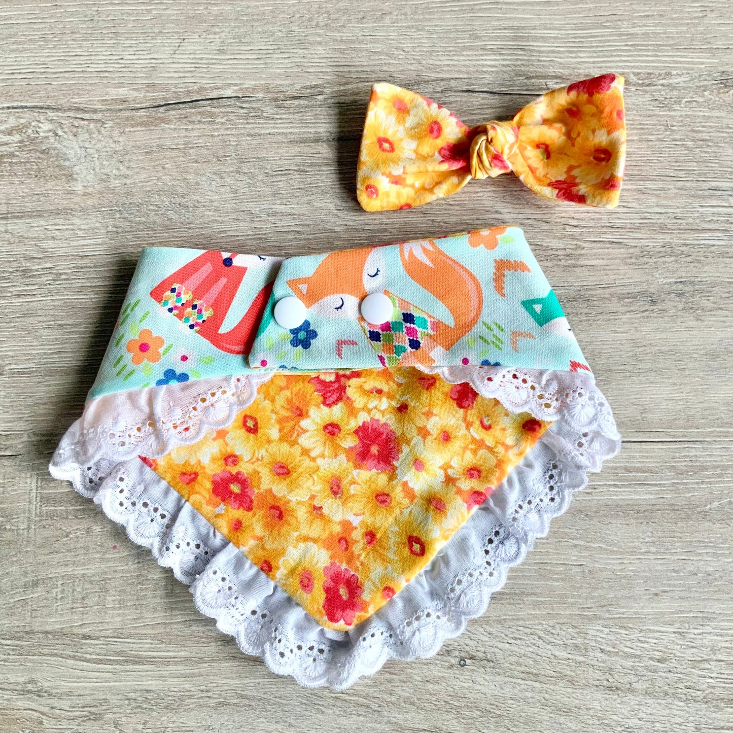 Fruit Dog bandana with ruffle, strawberry and cherry