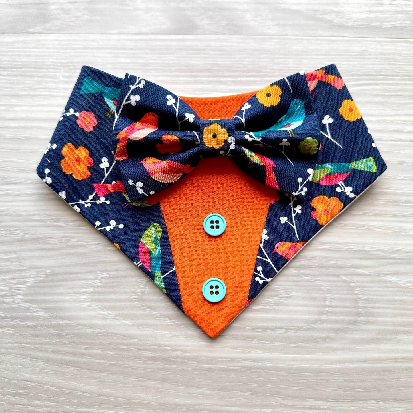 Floral and Birds Dog Tuxedo Bandana
