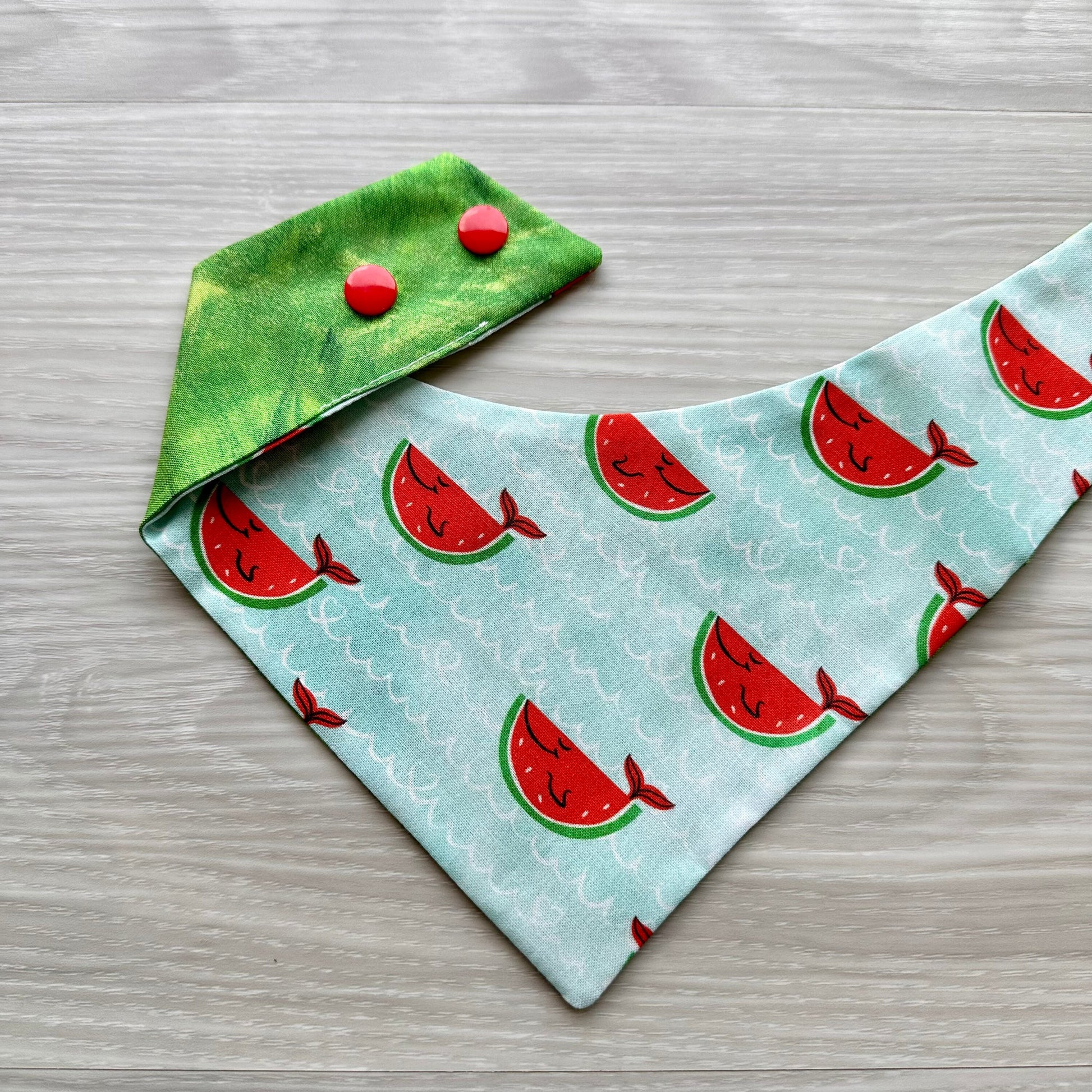 Watermelon Whale and Avocado Yoga dog Bandana