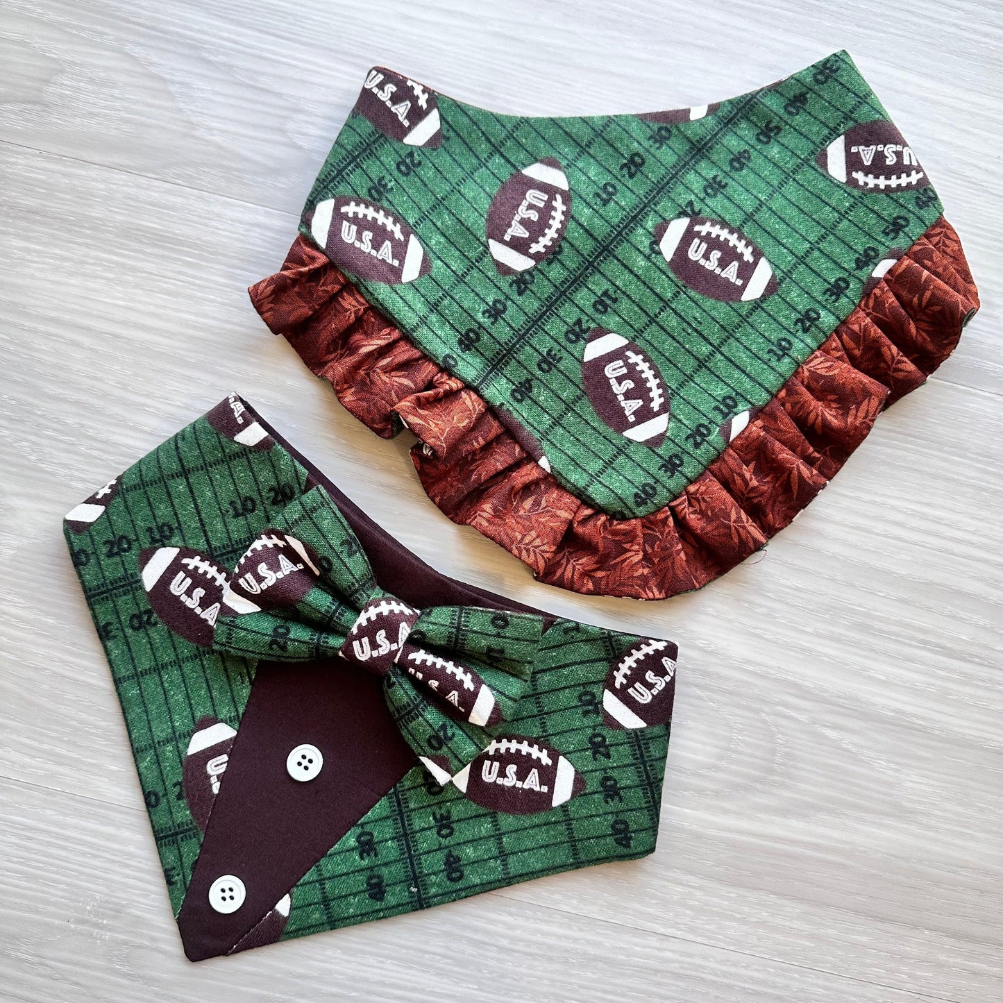 Football Dog Bandana with Ruffle