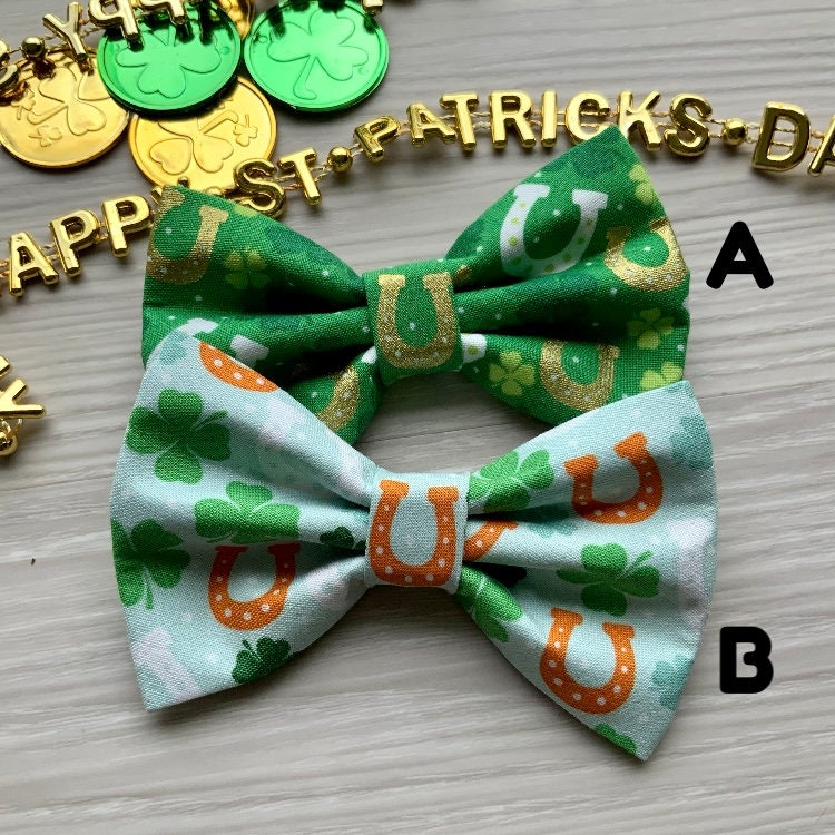 St. Patrick's Day Dog Bowtie, Clover Pet Accessories