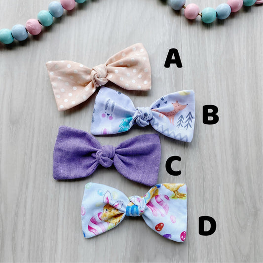 Easter Dog Hair Bow, Cotton Pet Hair Accessory (3.75" Wide)