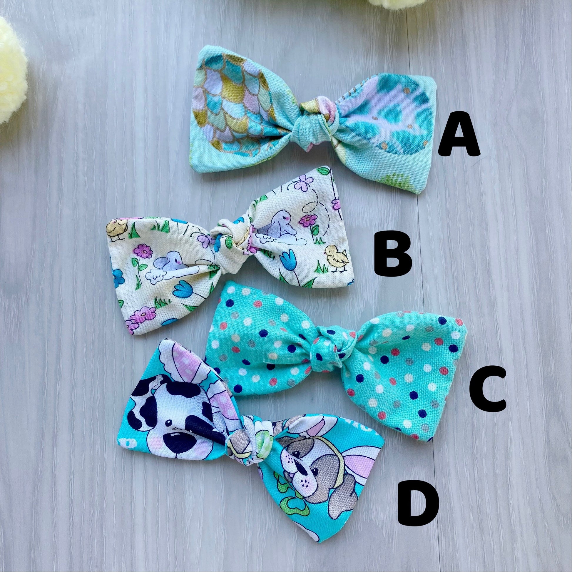 Easter Dog Bow, Cotton Hair Clip, French Barrette