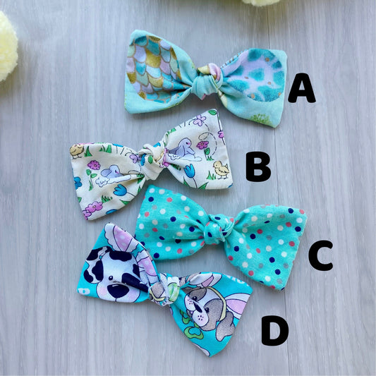 Easter Dog Bow, Cotton Hair Clip, French Barrette