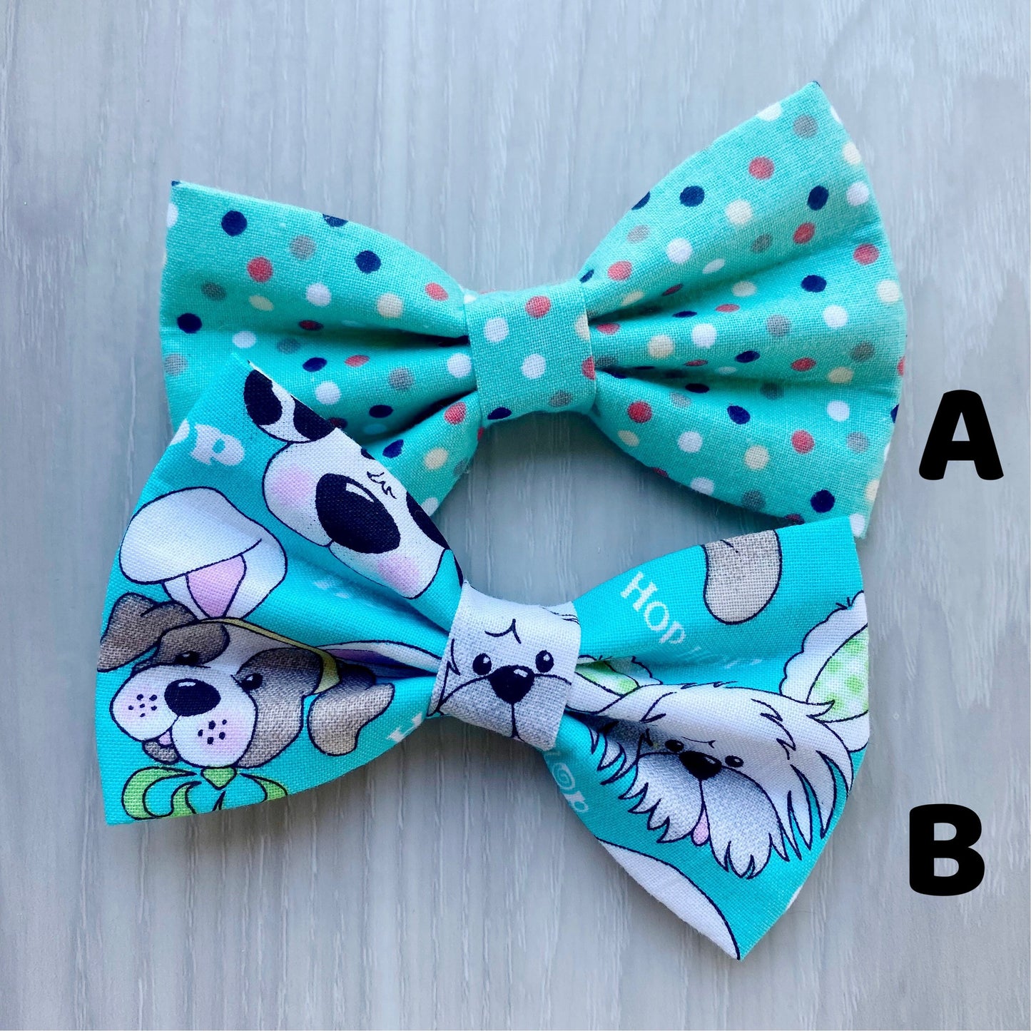 Easter Dog Bowtie, Puppy Gift, Handmade Cotton Pet Bow