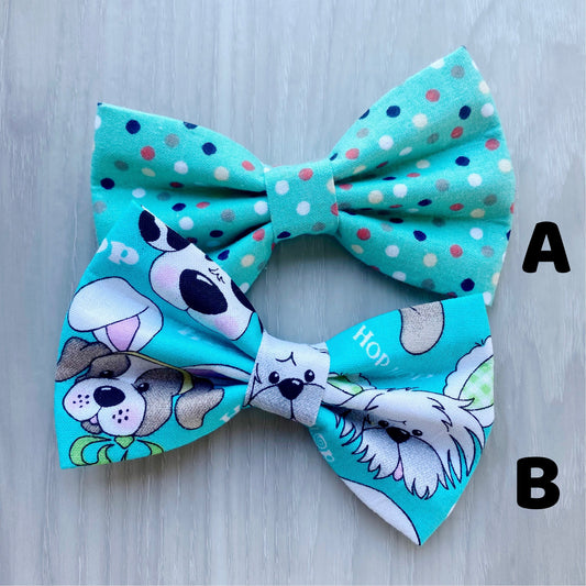 Easter Dog Bowtie, Puppy Gift, Handmade Cotton Pet Bow