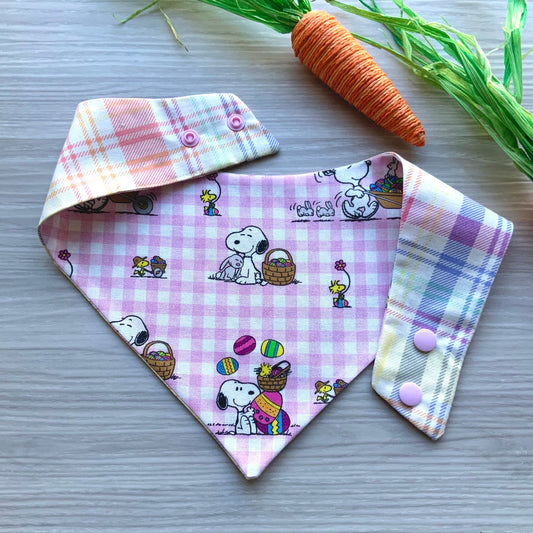 Easter Dog Bandana, Reversible Snap Scarf, Matching Hair Bow