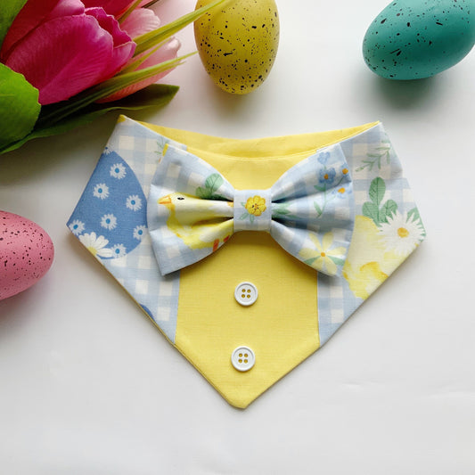 Easter Dog Tuxedo Bandana, Baby Chics and Eggs