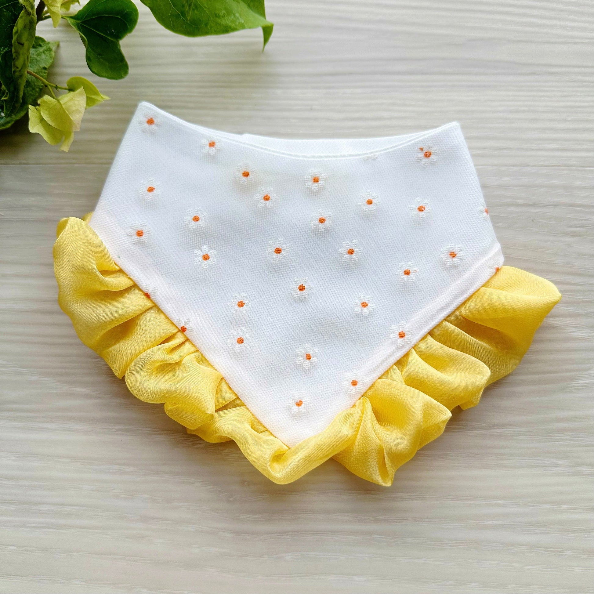 Spring Daisy Dog Bandana with Ruffle
