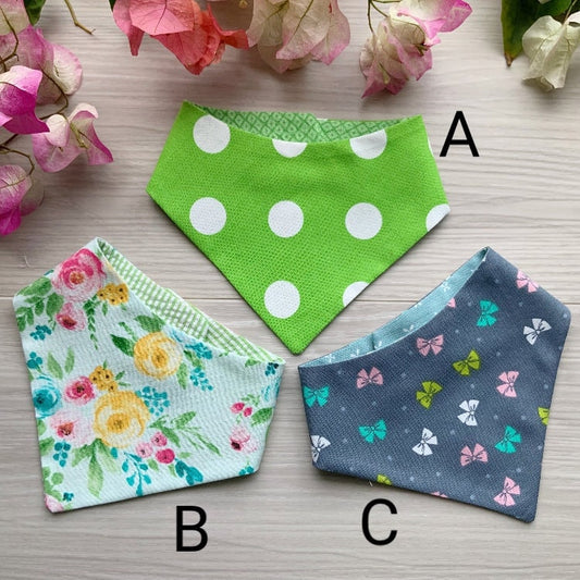 Spring Dog bandana, Snap on Bandana, Matching hair-bow, Bow and Bandana, Cute doggy Accessories