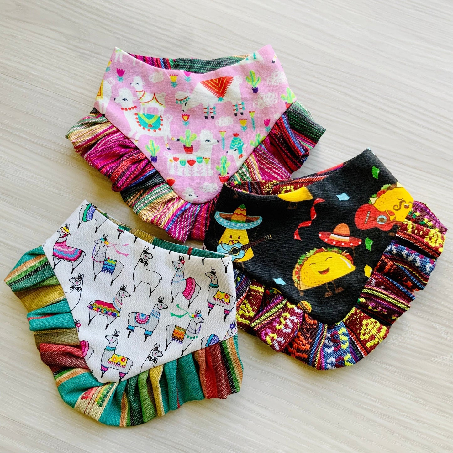 LLama Cinco de Mayo Dog Bandana with Ruffle