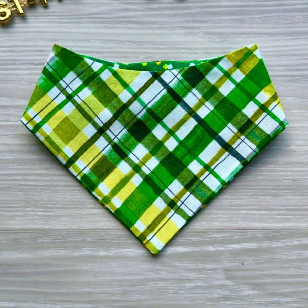 St. Patrick Dog Bandana, Tiny Hats and green polka dot