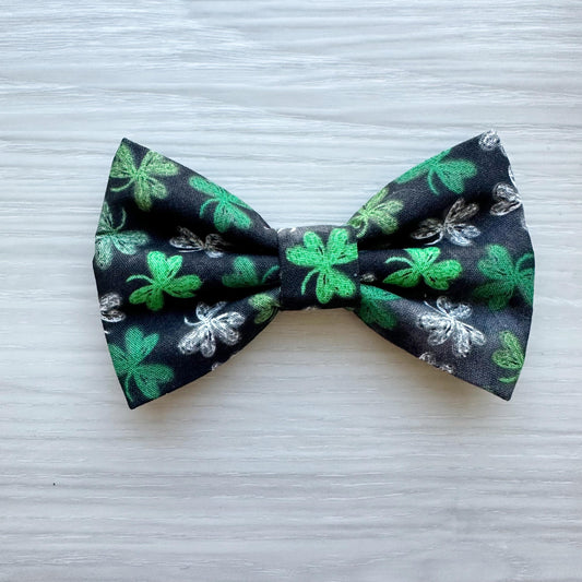 St Patrick's Dog Bowtie, Shamrock Pet Collar Accessory