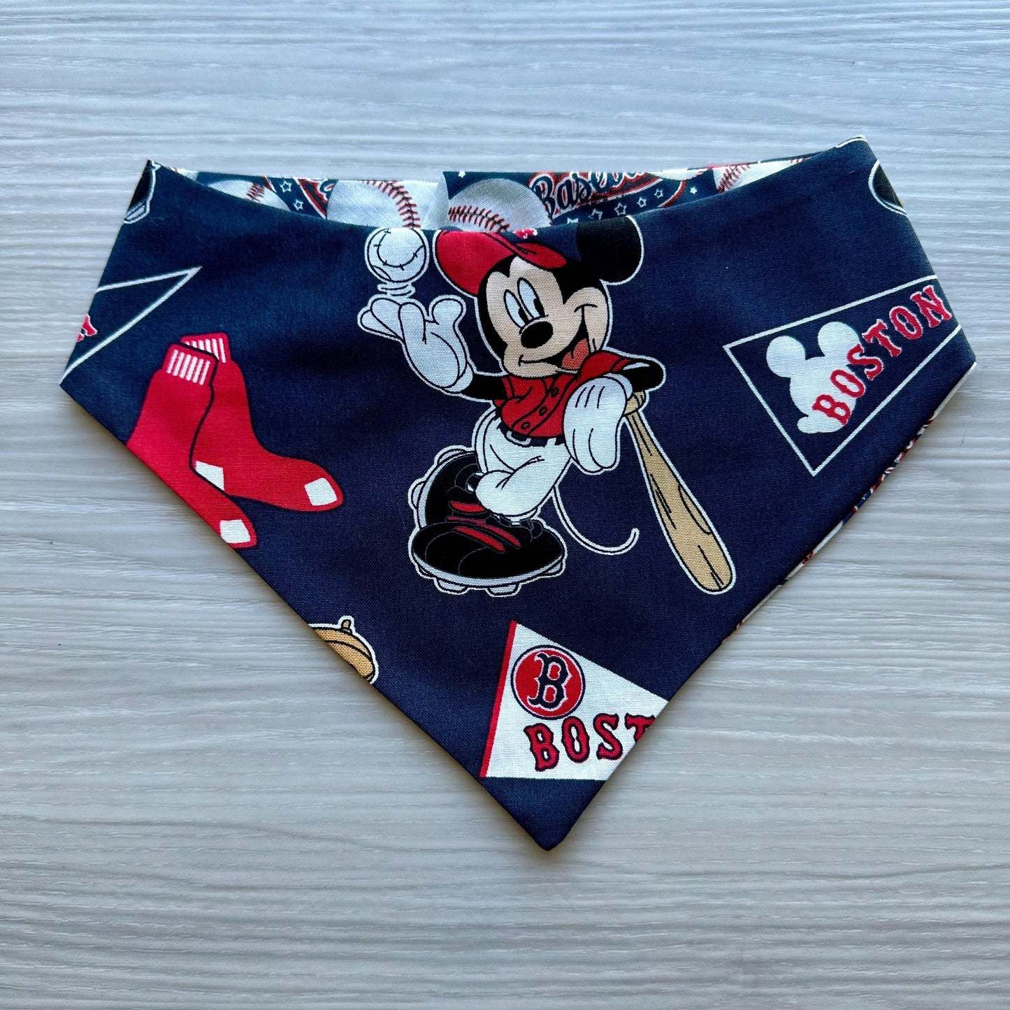 Baseball Reversible Dog Bandana, Over the Collar Pet Scarf