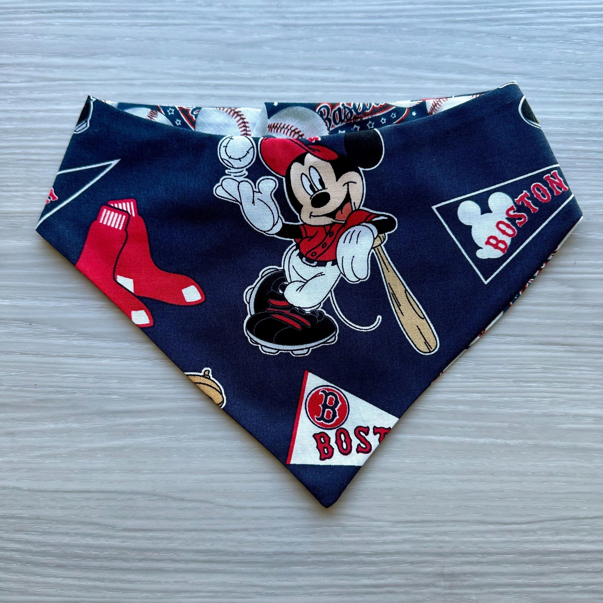 Baseball Reversible Dog Bandana, Over the Collar Pet Scarf