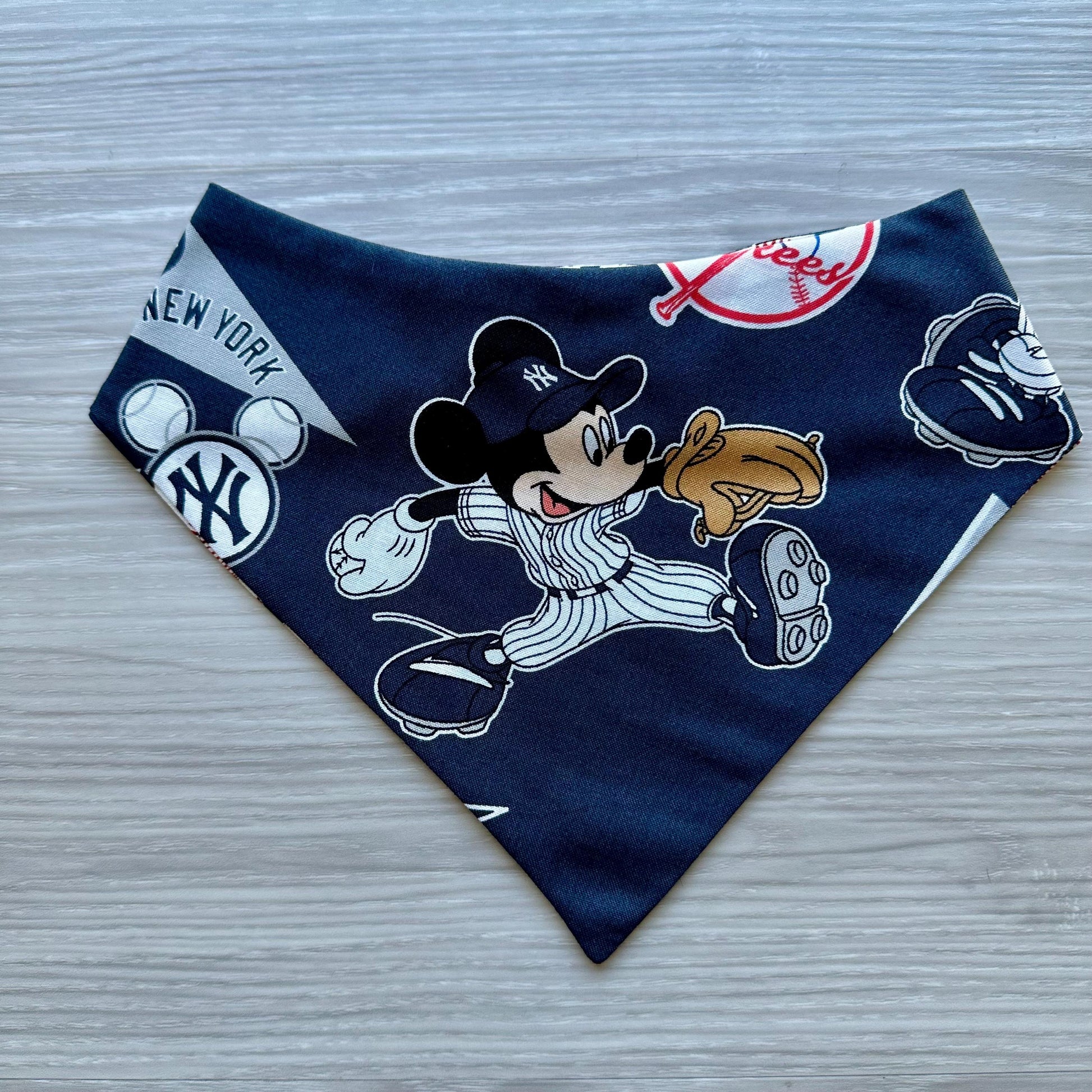 Baseball Reversible Dog Bandana, Over the Collar Pet Scarf