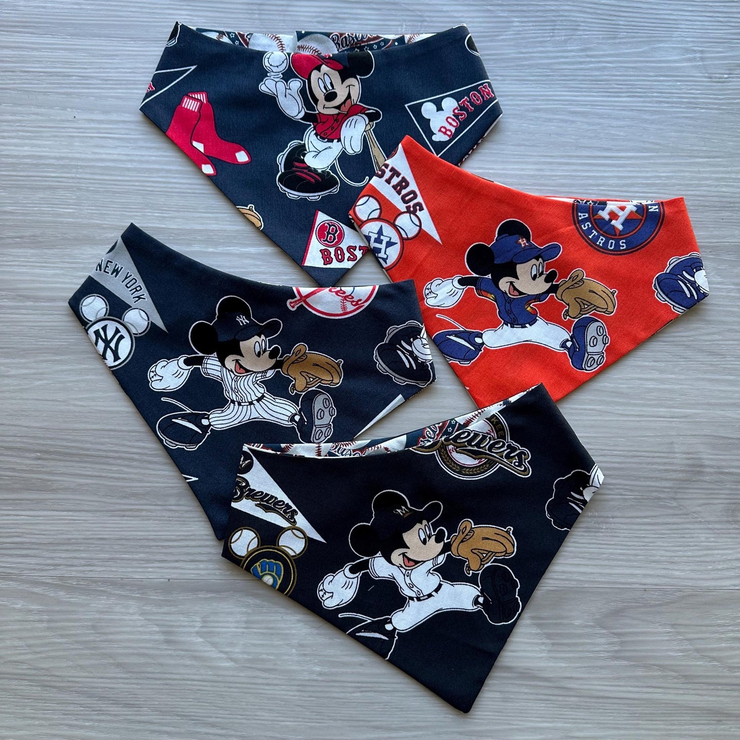 Baseball Reversible Dog Bandana, Over the Collar Pet Scarf