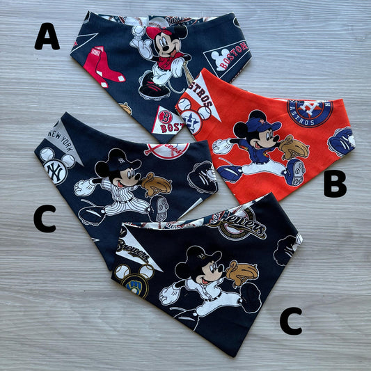 Baseball Reversible Dog Bandana, Over the Collar Pet Scarf