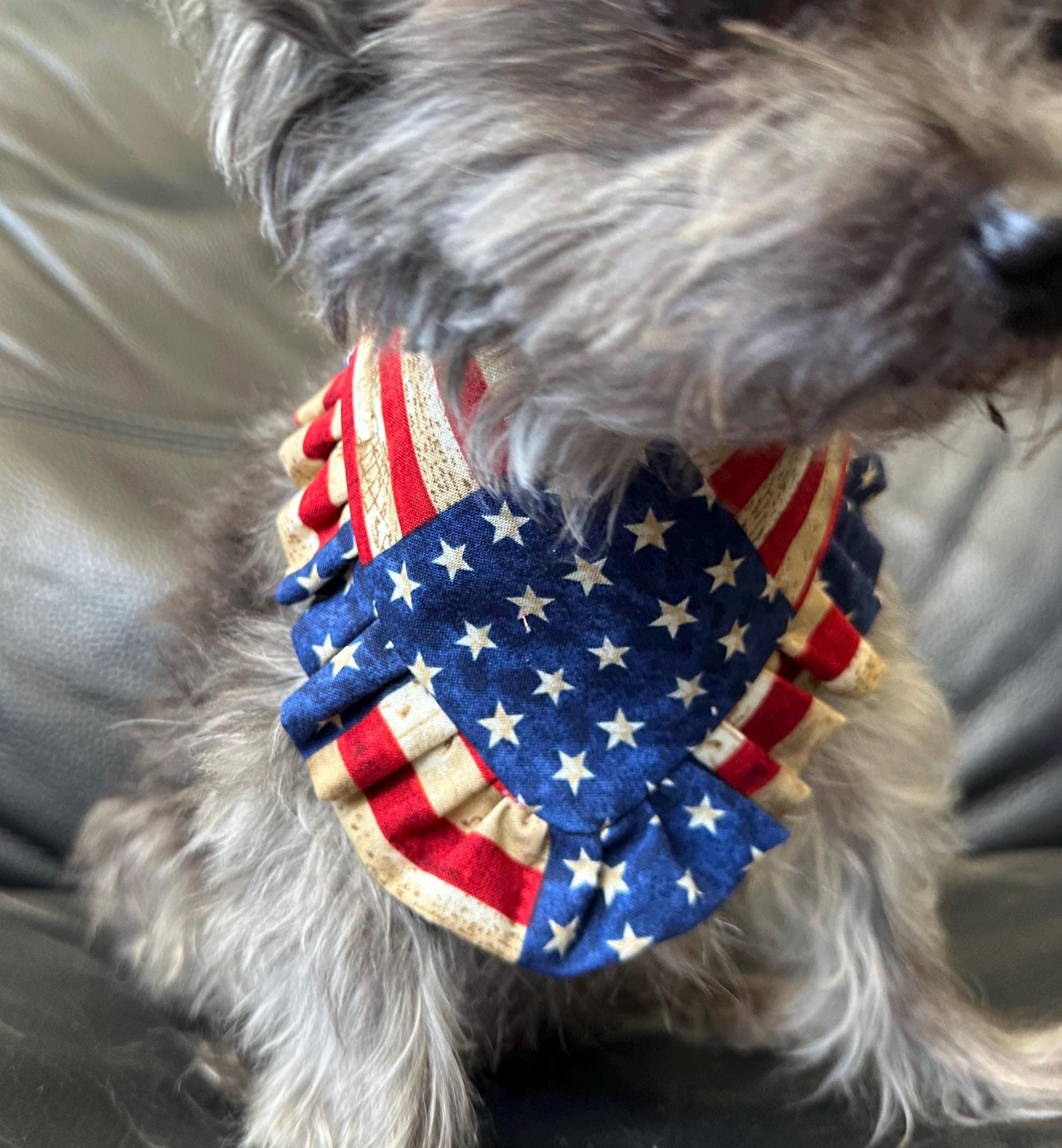 4th of July Dog Bandana ruffle usa flag bandana gift for dog cat summer dog bandana memorial pet accessory patriot reversible bandana