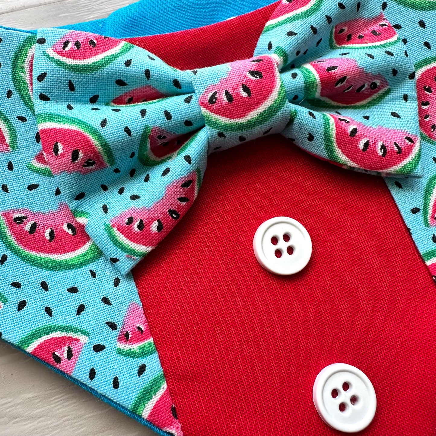Watermelon Summer Dog Tuxedo Bandana with Bowtie Summer Formal Wear for Dogs Wedding Party Attire bandana with snaps closure fun dog bandana