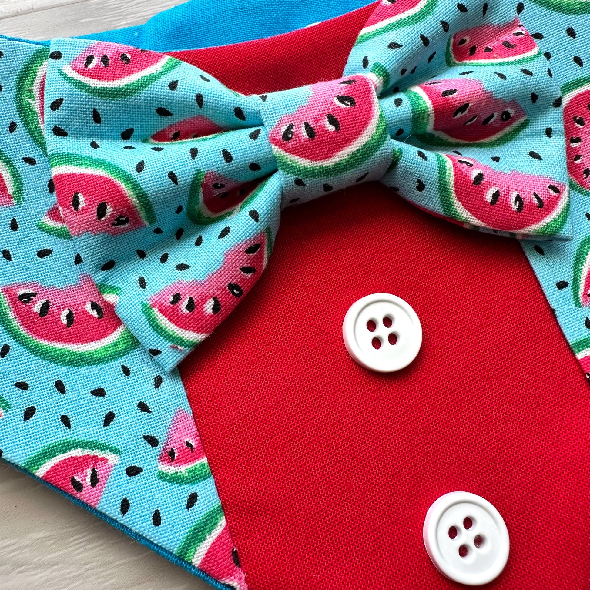 Watermelon Summer Dog Tuxedo Bandana with Bowtie Summer Formal Wear for Dogs Wedding Party Attire bandana with snaps closure fun dog bandana