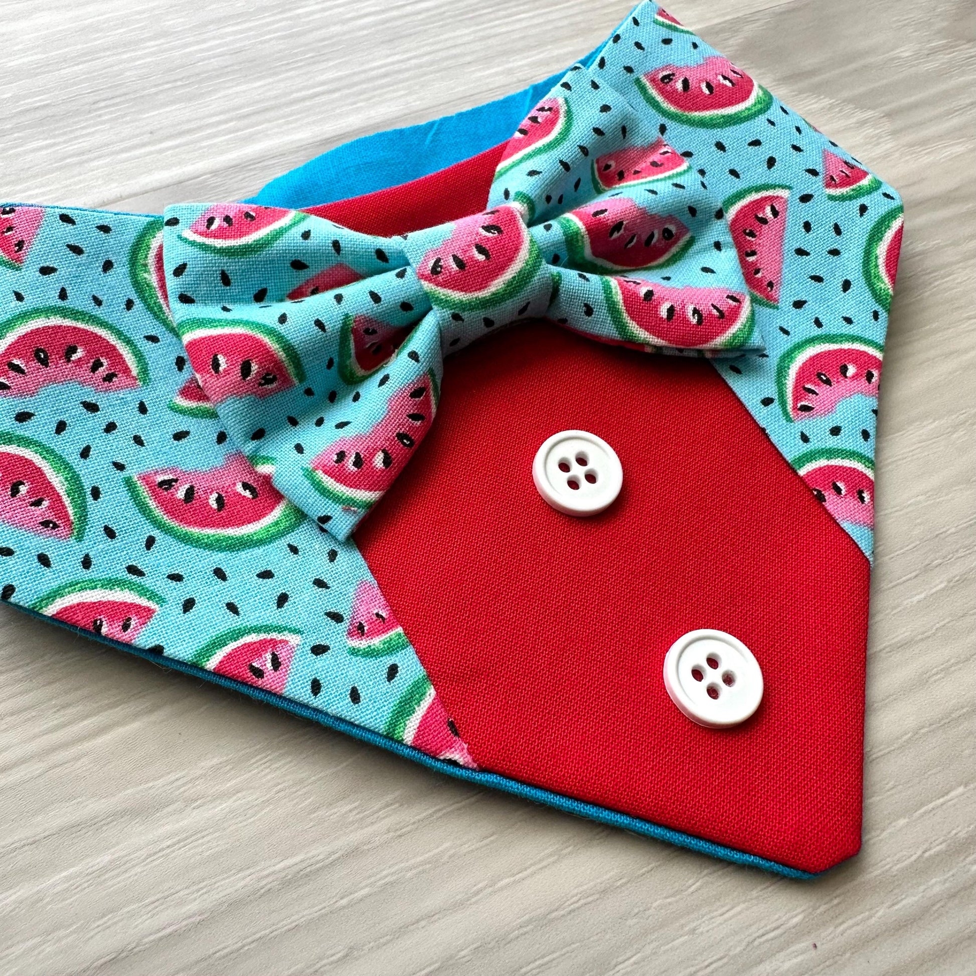 Watermelon Summer Dog Tuxedo Bandana with Bowtie Summer Formal Wear for Dogs Wedding Party Attire bandana with snaps closure fun dog bandana