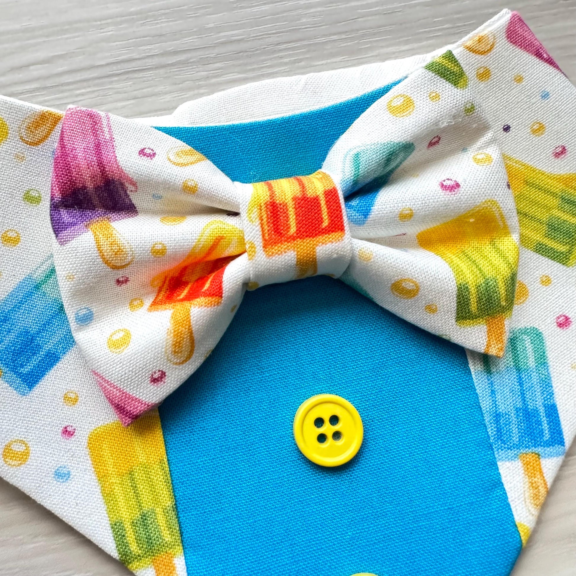 Ice Cream Summer Dog Tuxedo Bandana with Bowtie Summer Formal Wear for Dogs Wedding Party Attire bandana with snaps closure fun dog bandana