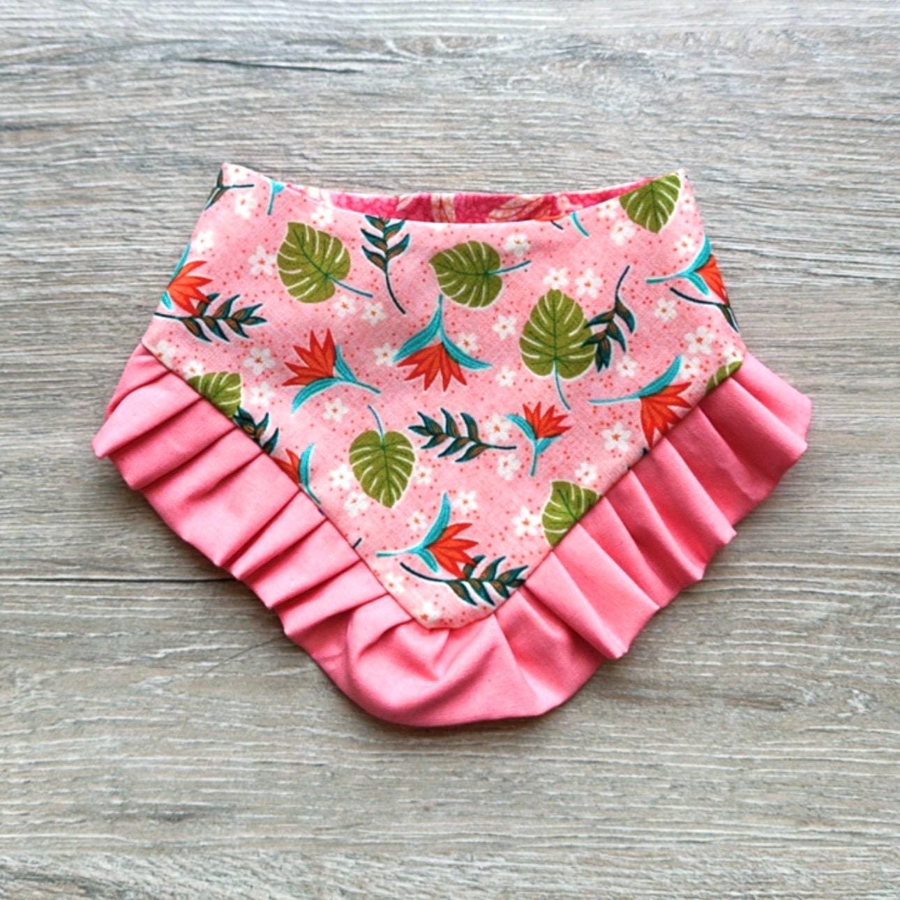 Summer Dog Bandana with Ruffles tropical