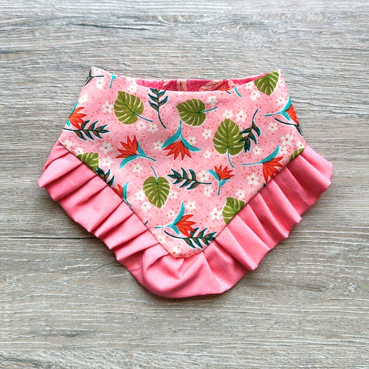 Summer Dog Bandana with Ruffles tropical