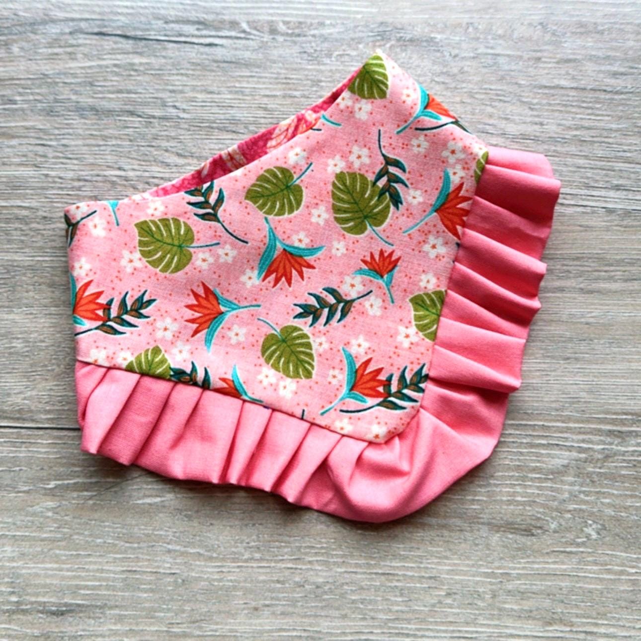 Summer Dog Bandana with Ruffles tropical