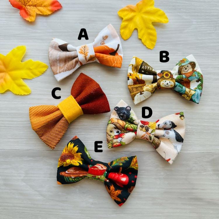 Autumn dog bowties, colorful bows, Dog bowties, Dog Collar Bow Tie, Dog Accessories, Dog Fashion