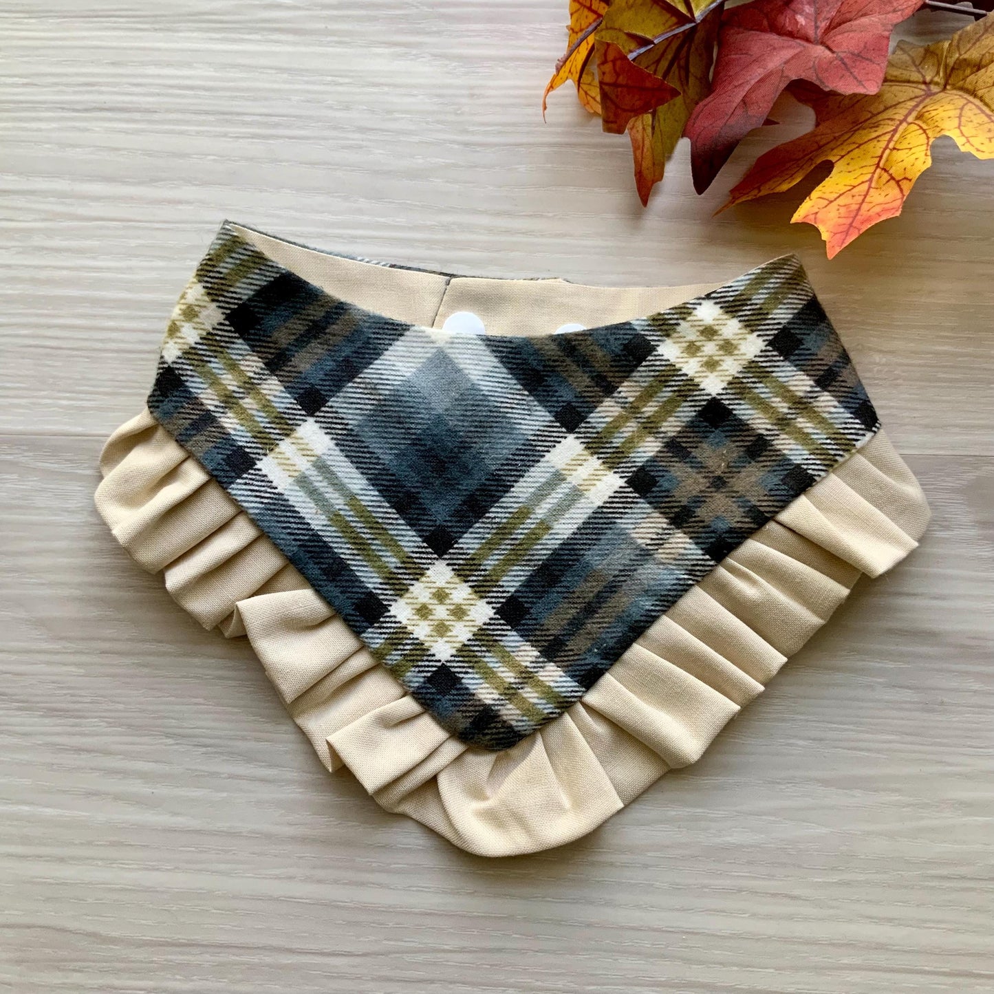 Beige Plaid Autumn Bandana