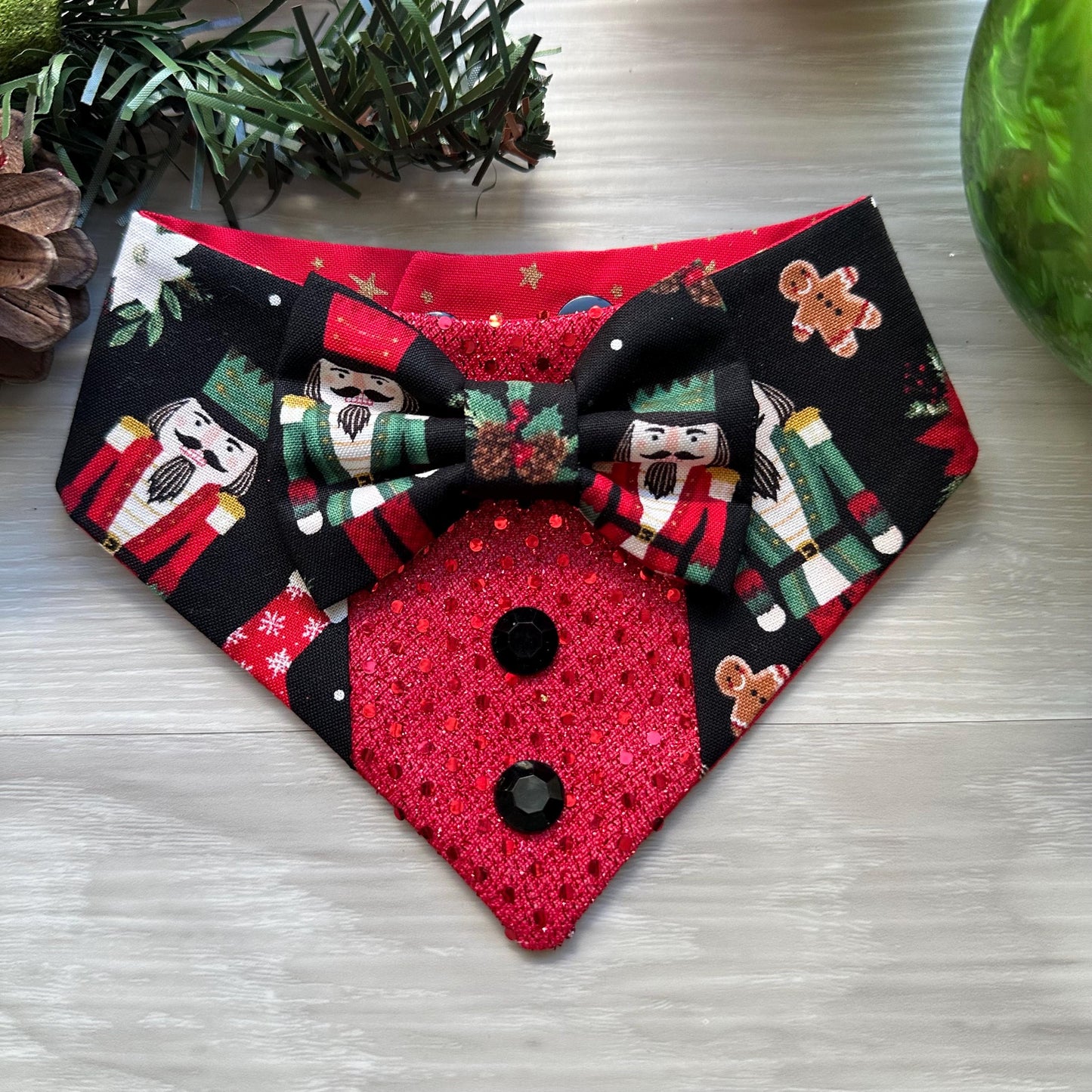 Christmas Dog Tuxedo Bandana, nutcracker dog gift for the holidays dog accessories and cats accessories, dog tux formal dog attire