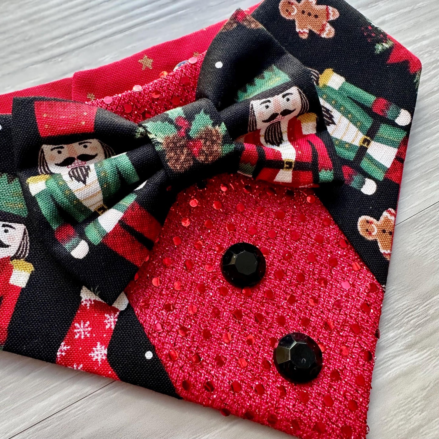 Christmas Dog Tuxedo Bandana, nutcracker dog gift for the holidays dog accessories and cats accessories, dog tux formal dog attire