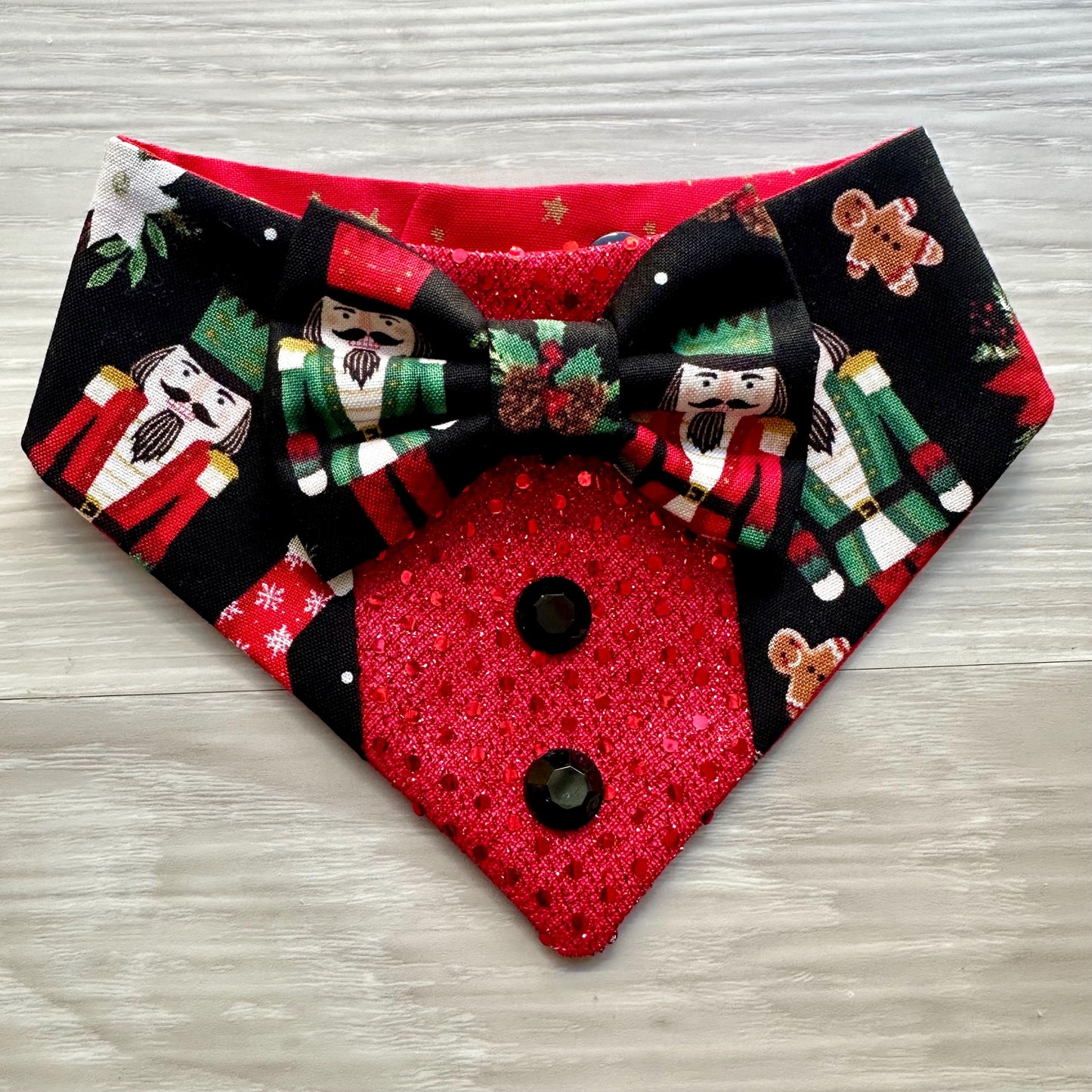 Christmas Dog Tuxedo Bandana, nutcracker dog gift for the holidays dog accessories and cats accessories, dog tux formal dog attire