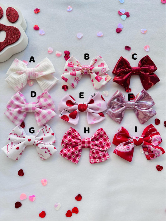 Valentines dog hair bow, Puppy hair bow, girl dog bow, hair clip for dogs, alligator clip, french barrette clip, Pet hair clips, dog bows
