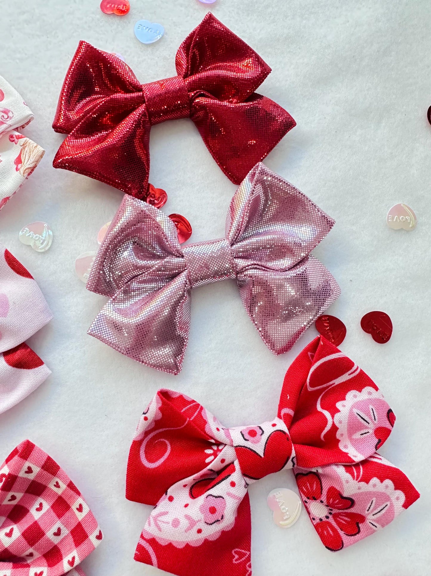 Valentines dog hair bow, Puppy hair bow, girl dog bow, hair clip for dogs, alligator clip, french barrette clip, Pet hair clips, dog bows