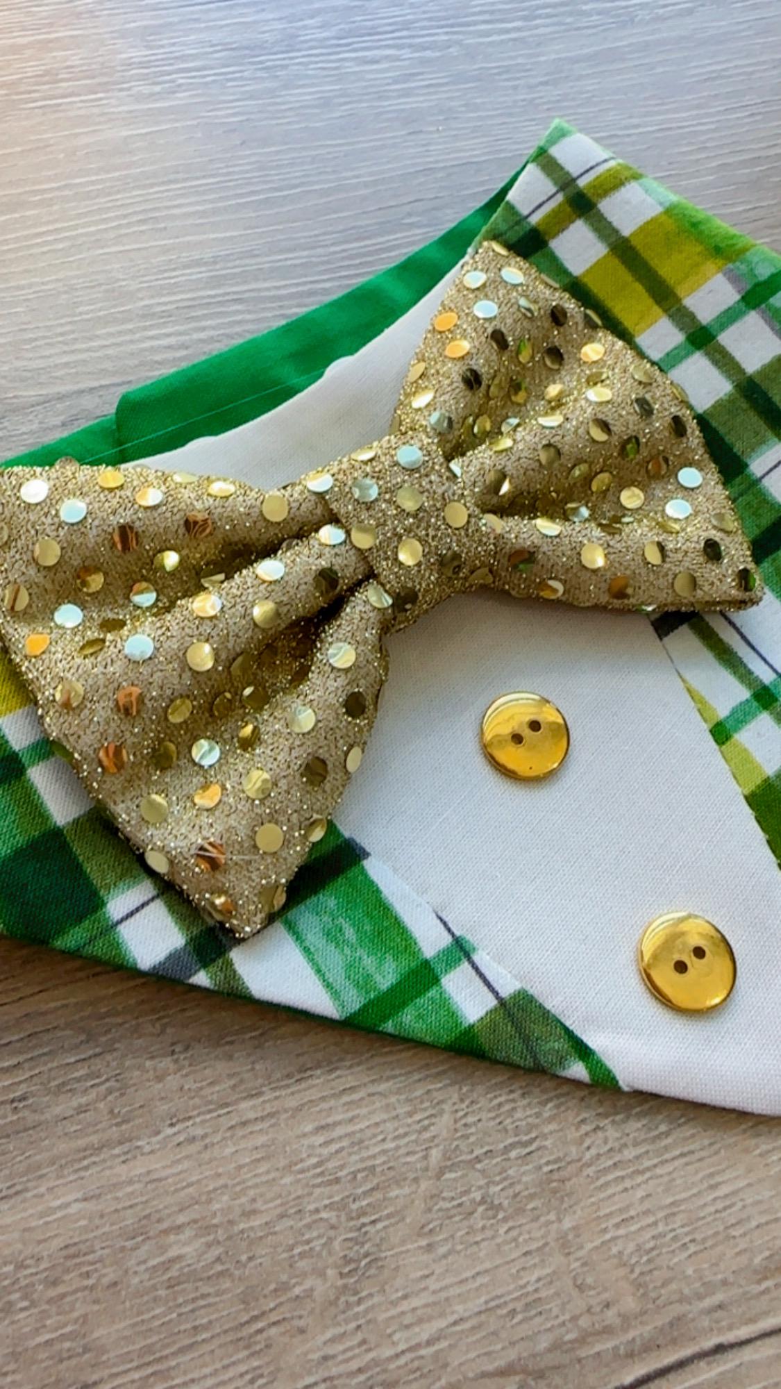 St. Patrick Dog Tuxedo Bandana, Chalk shamrocks