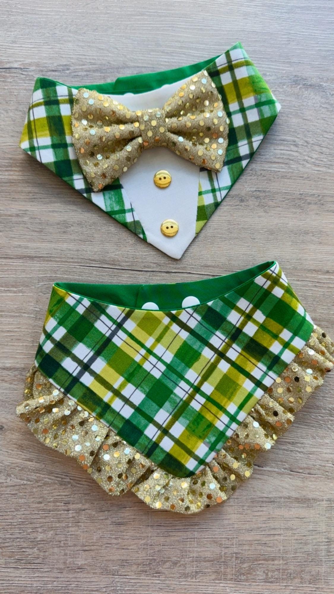 St. Patrick Dog Tuxedo Bandana, Chalk shamrocks