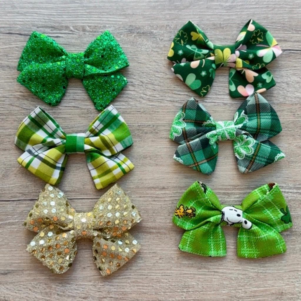 St. Patrick's Day Dog Bow, Lucky Shamrock Hair Clip, Puppy Barrette