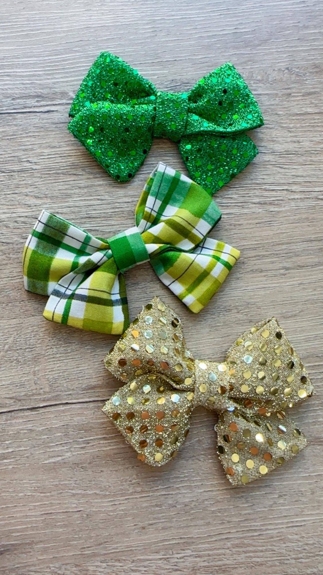 St. Patrick's Day Dog Bow, Lucky Shamrock Hair Clip, Puppy Barrette