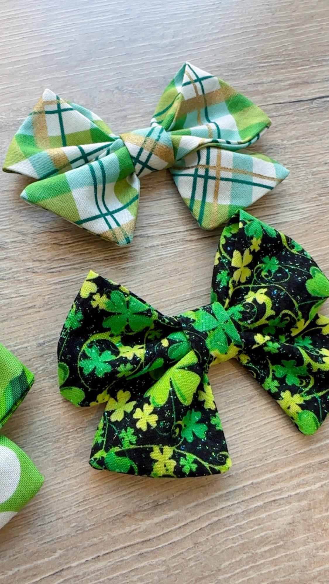 St. Patrick's Day Dog Bow, Shamrock Hair Clip, Lucky Pet Gift