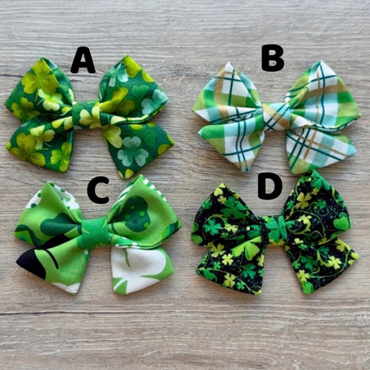 St. Patrick's Day Dog Bow, Shamrock Hair Clip, Lucky Pet Gift
