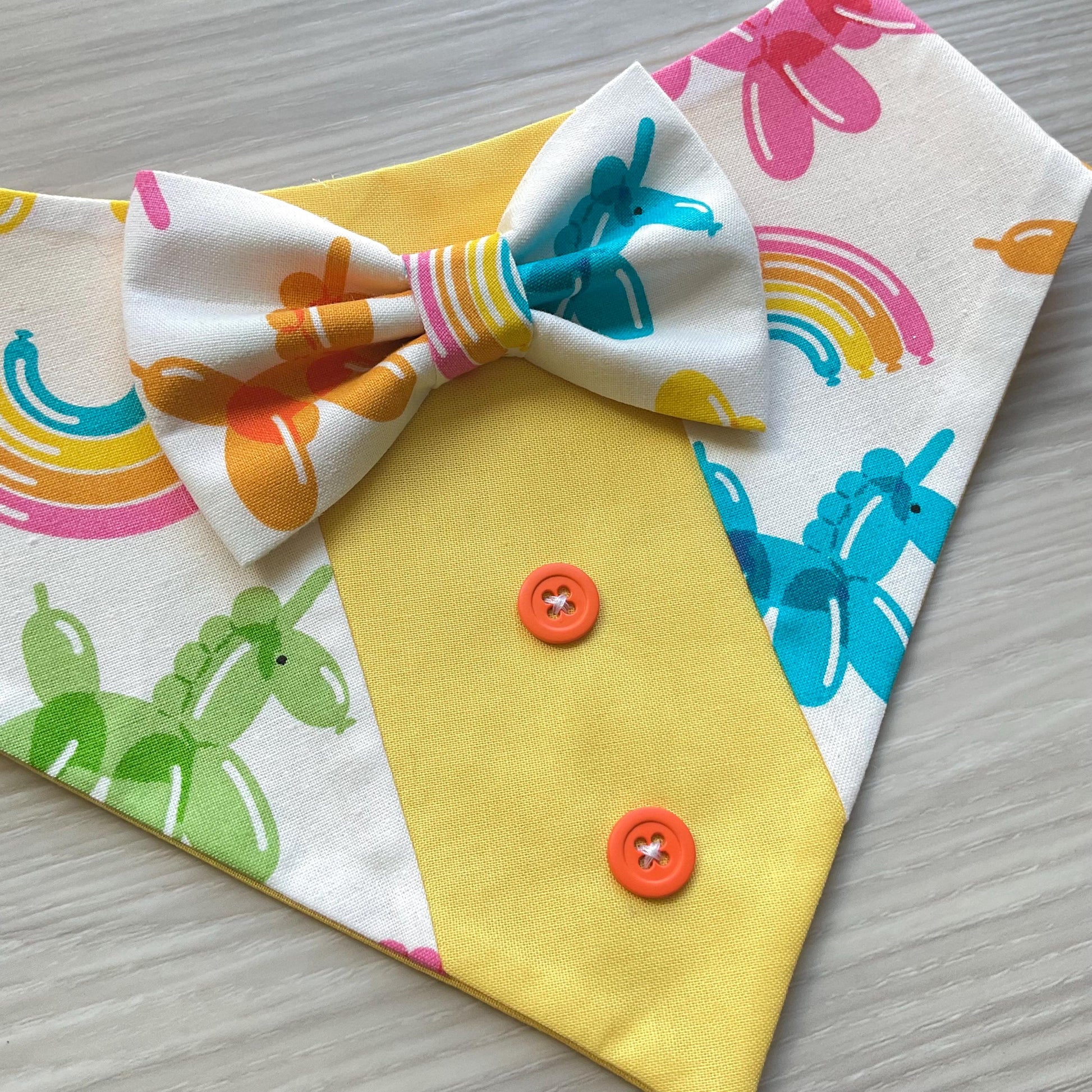 Happy Birthday Tuxedo dog Bandana, Unicorn ballons, Dogs celebrating a birthday, Puppies gift