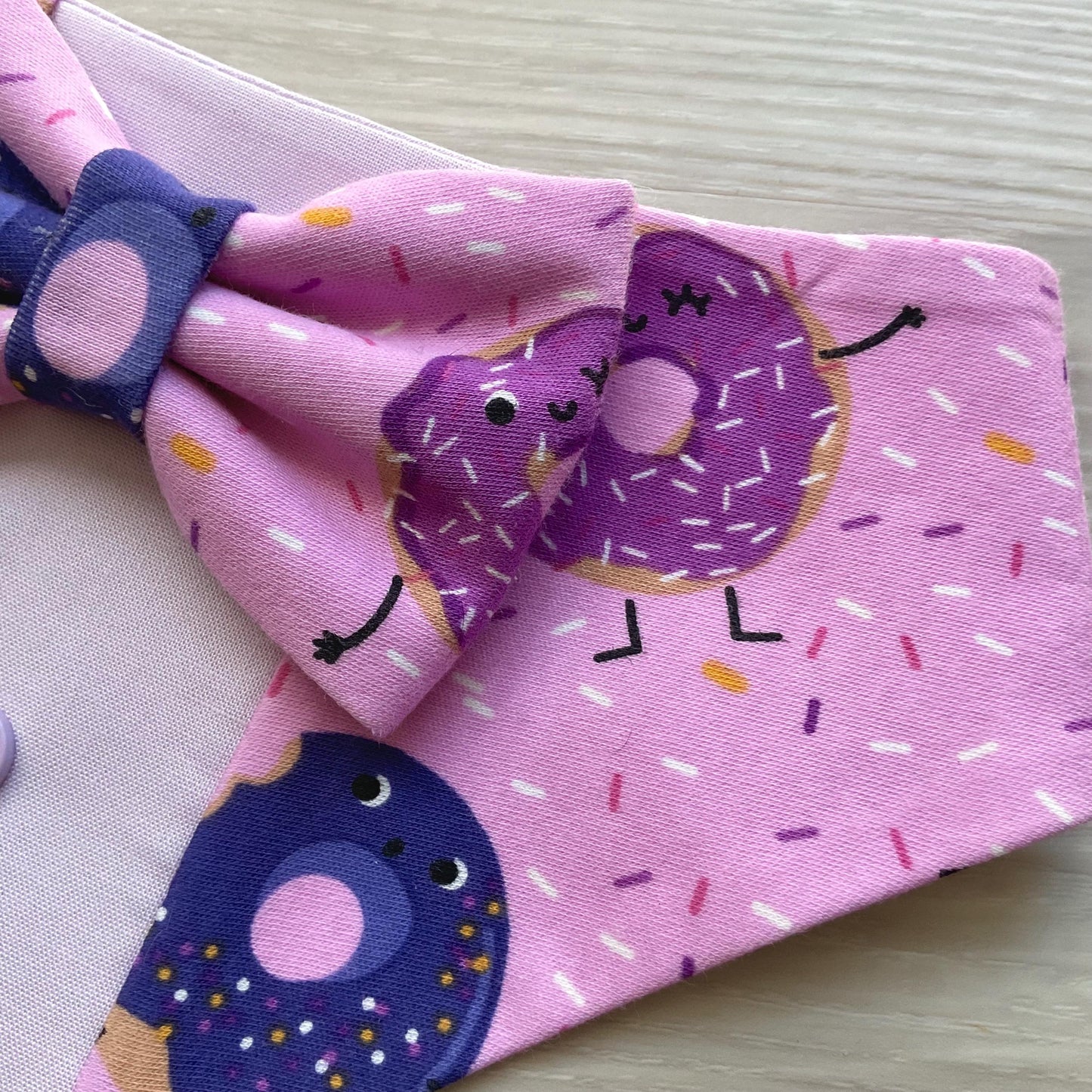Happy Birthday Tuxedo dog Bandana, Donut with sprinkles, Dogs celebrating a birthday, Puppies gift purple pet bandana