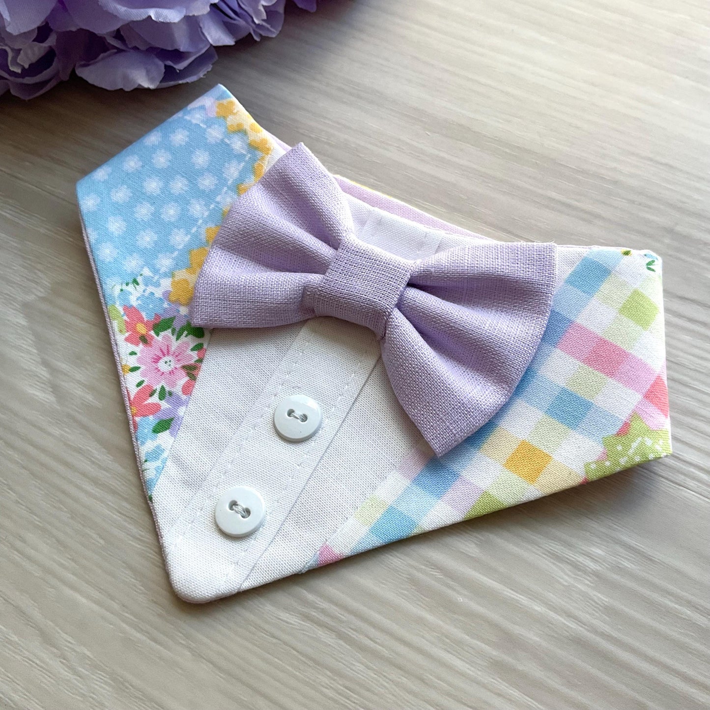 Easter Dog Bandana Tuxedo with Bow Tie, Spring Pet Accessories