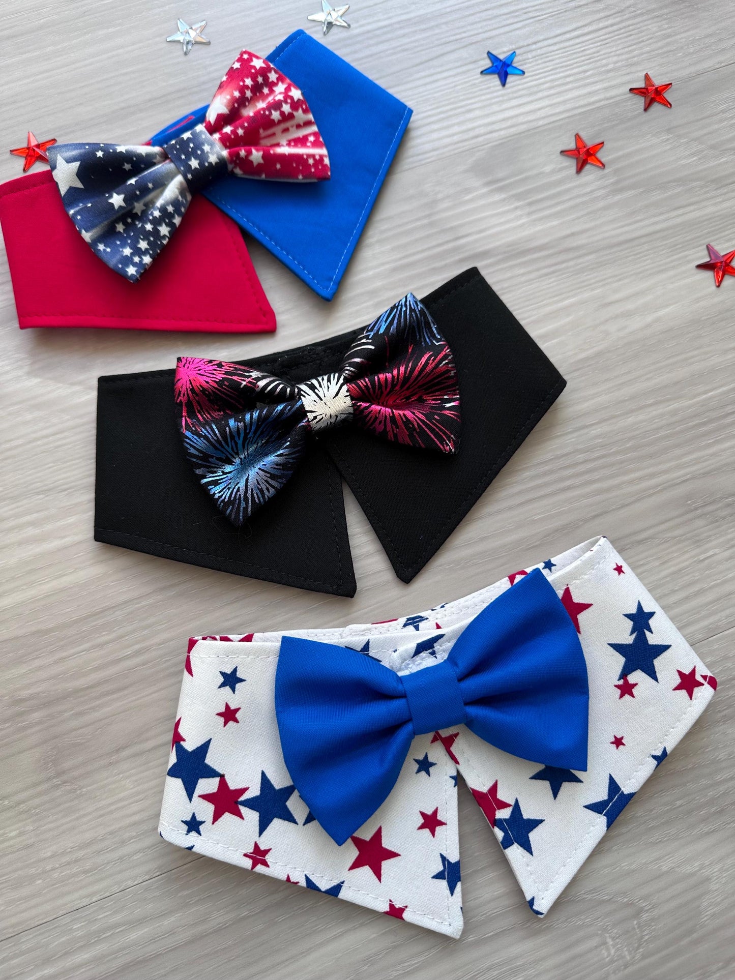 Patriotic Dog Collar Bandana, 4th of July Pet Bandana, USA Scarf, Independence Day Dog Gift, American pet Bandana, Tuxedo for dogs and cats