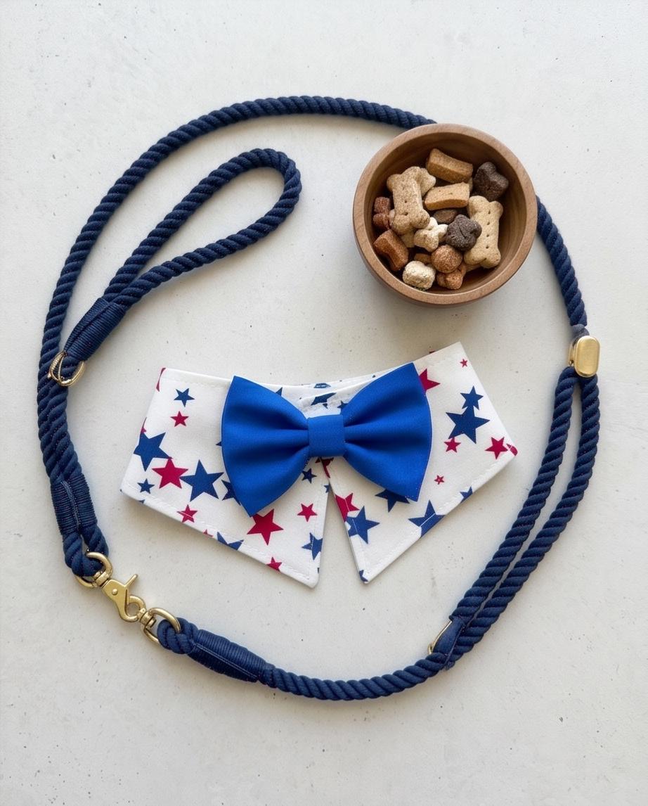 Patriotic Dog Collar Bandana, 4th of July Pet Bandana, USA Scarf, Independence Day Dog Gift, American pet Bandana, Tuxedo for dogs and cats